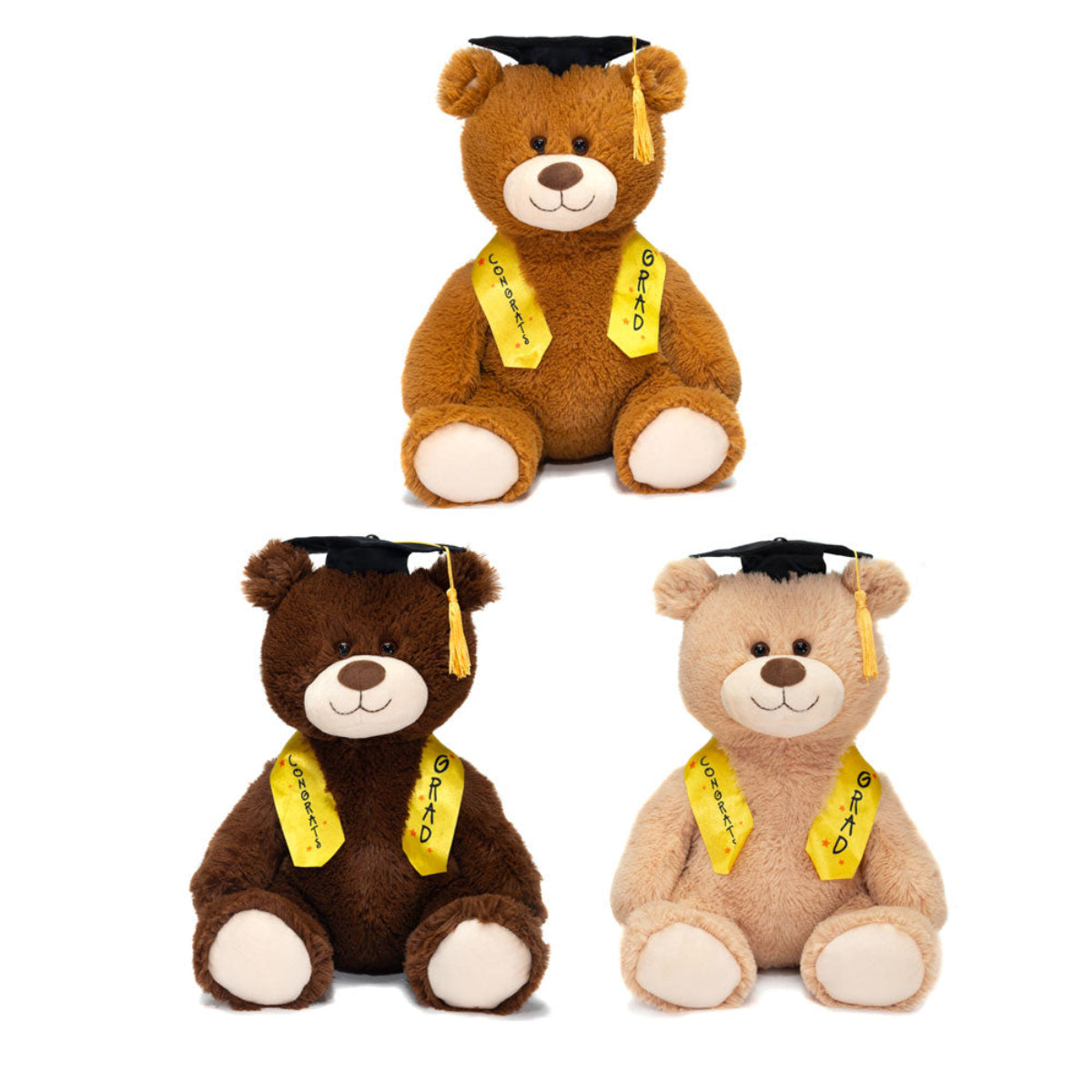 Fiesta 14" Sitting Graduation Bears with Sash Plush Toy - Assorted