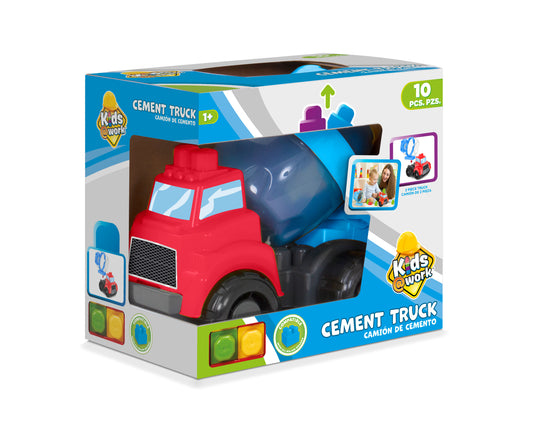 Kids@Work 10PC Building Blocks Cement Truck