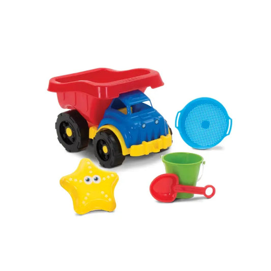 Amloid Dump Truck and Wagon Beach Toy Set (5-Pieces) - Assortment