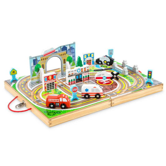 Melissa and Doug Take-Along Town Playset (18 Pieces)