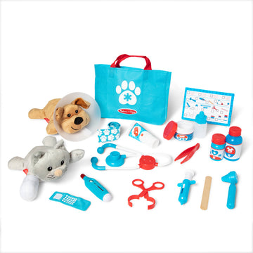Melissa &amp; Doug - Juego de veterinario para examinar y tratar mascotas (24 piezas)