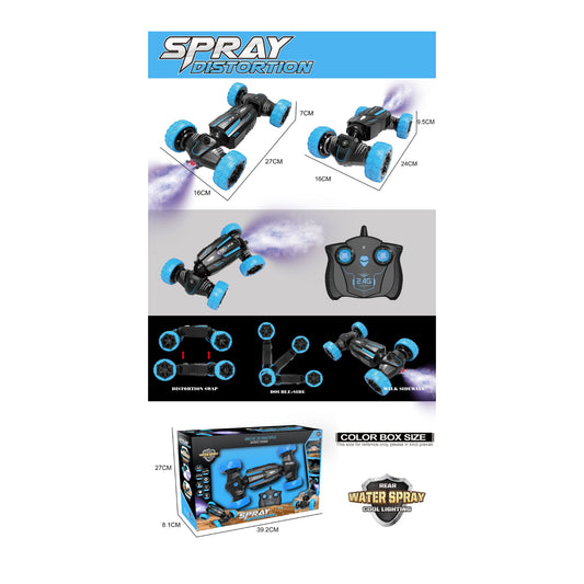 Royaldeals - RD Spray Distortion Remote Control Double Sided Twist Stunt Car