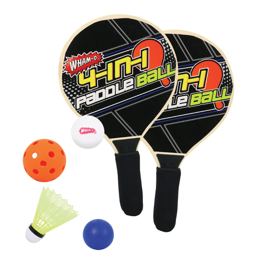 Wham-O Game Time Ultimate 4-in-1 Paddle Ball Games Set