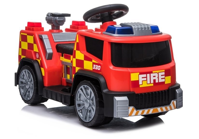 6V 4-Wheel Ride On Fire Truck - Red