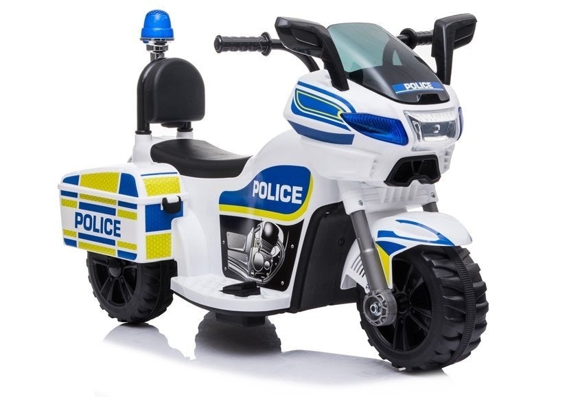 6V Police Bike 3 Wheel - White