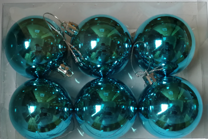 Shiny 6cm Christmas Ornaments (Pack of 6) - Curacao