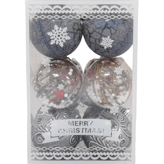 Gansu 6cm Christmas Ball Ornaments  (12-Piece)