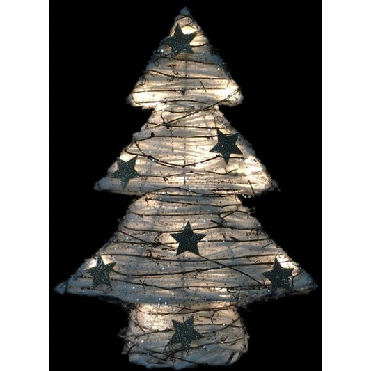 21.6" Rattan Tree with White Gauze - Curacao