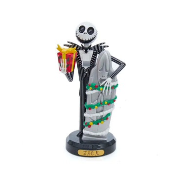 Figura de 10" de Kurt Adler, Pesadilla antes de Navidad, Jack Skellington, Cascanueces, blanco y negro