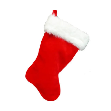 Kurt Adler Stocking with Faux Rabbit Fur Cuff - Red