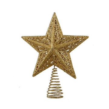 Kurt Adler 10" Un-Lit Leaf Star Treetop - Gold