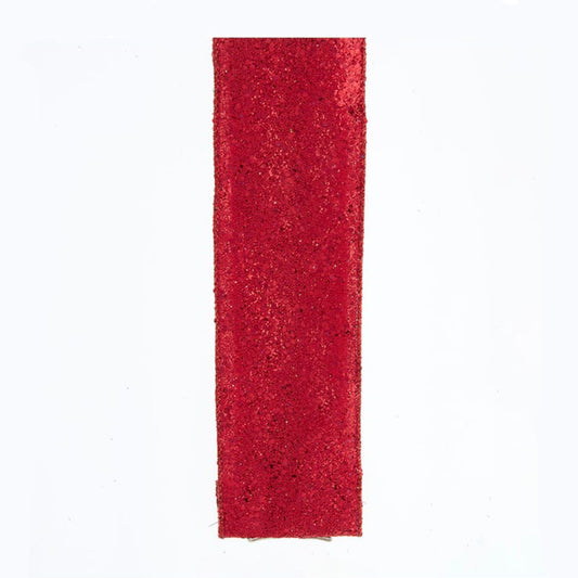 Kurt Adler 2.5" x 10 Yards Glitter Ribbon - Red