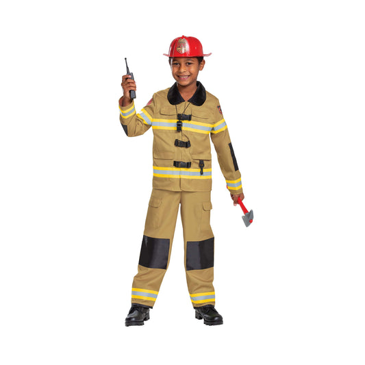 Disfraz de bombero de prestigio para niños de Disguise Boys - Talla mediana