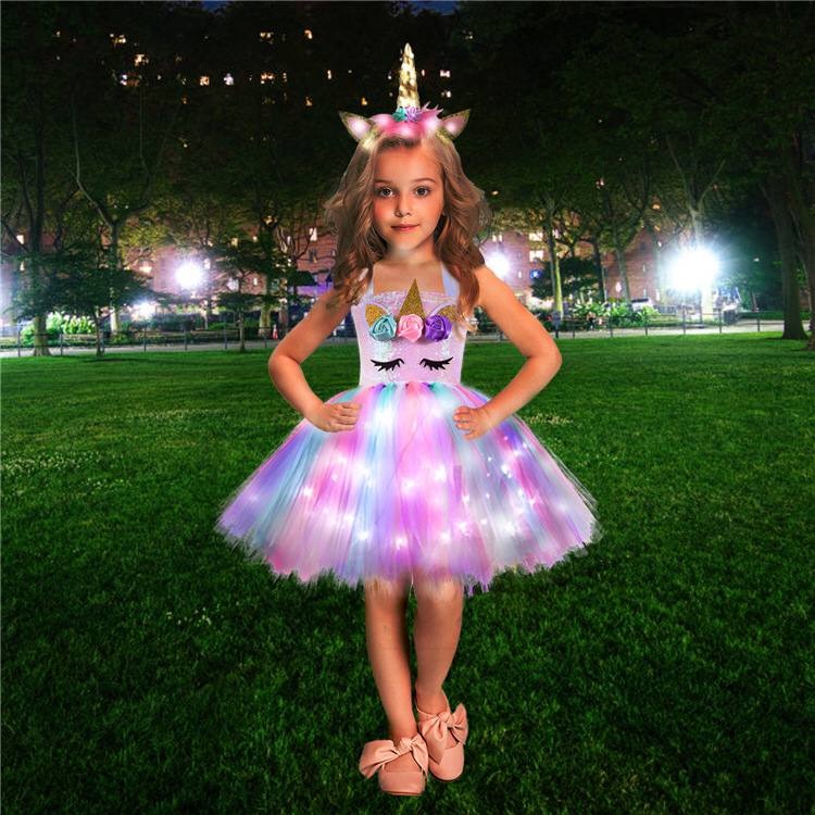 Girls LED Light-Up Unicorn Tutu Dress