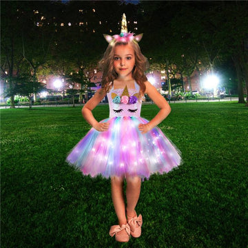 Girls LED Light-Up Unicorn Tutu Dress