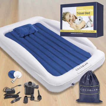 Coco & Lan Kids Premium Travel Air Mattress - Blue/White
