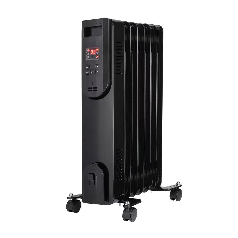 Toscana 7-Fin Oil-Filled Heater with 3 Heat Settings - Black