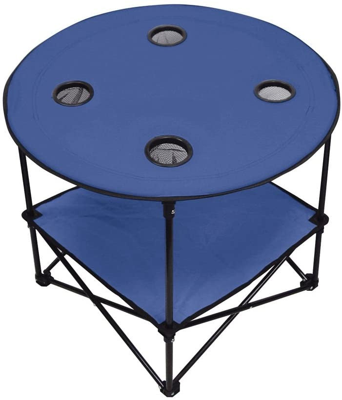 2- Tier Blue Folding Table by Preferred Nation