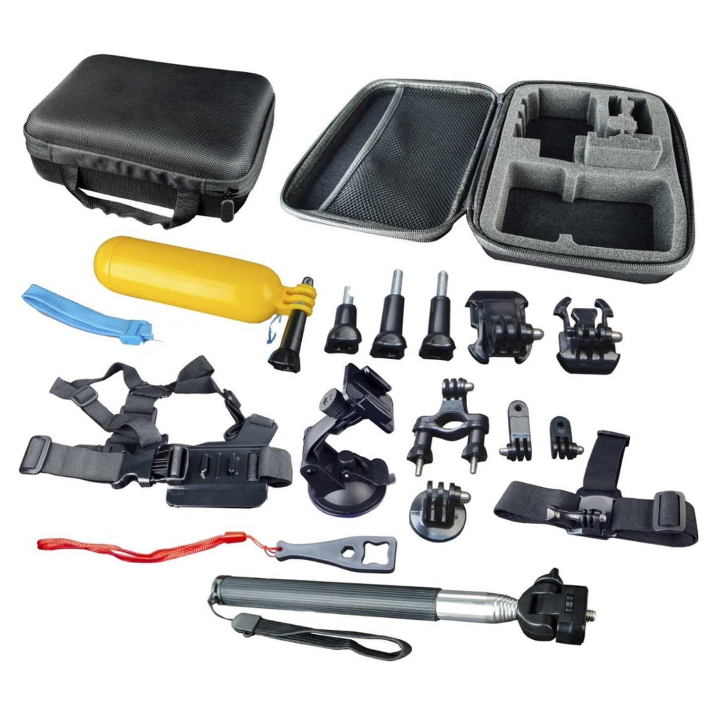 Kit de accesorios para cámaras Digipower Sports &amp; Action de 15 piezas para GOPRO HERO, DJI OSMO y AKASO