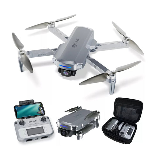 Dron plegable Contixo F28 Pro con cámara FHD 2K y estuche de transporte, color blanco