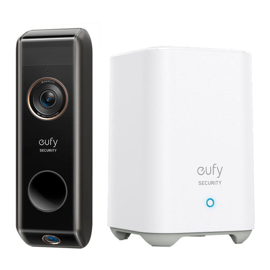 eufy Security E8213J11 Smart WiFi Dual Cam 2K HD Video Doorbell with Battery Operated - Black