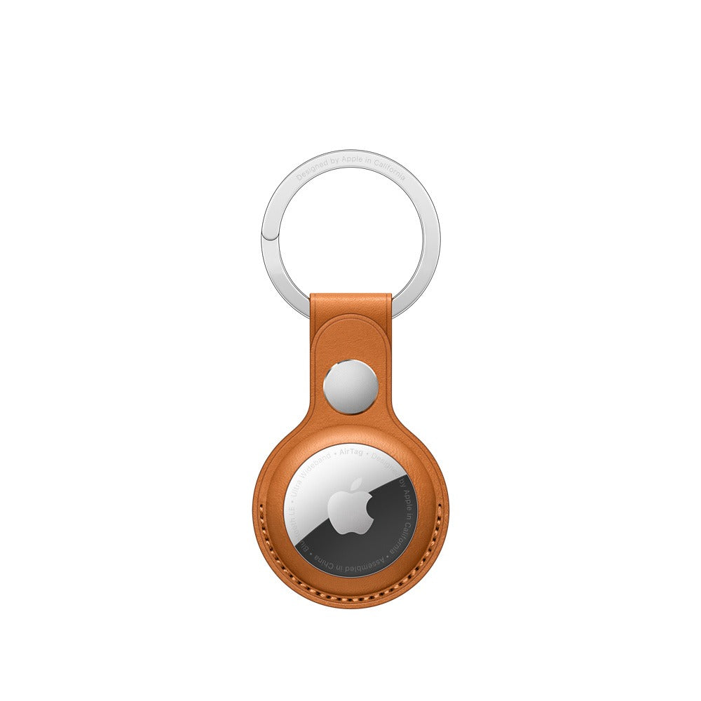 Apple AirTag Leather Key Ring - Golden Brown