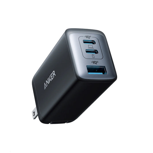 Cargador de pared Anker 735 Nano II GaN con 3 puertos USB y 100 W, color negro