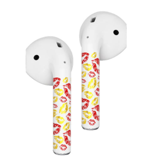 ROCKMAX AirPods (2.ª generación) Funda con labios rojos y dorados