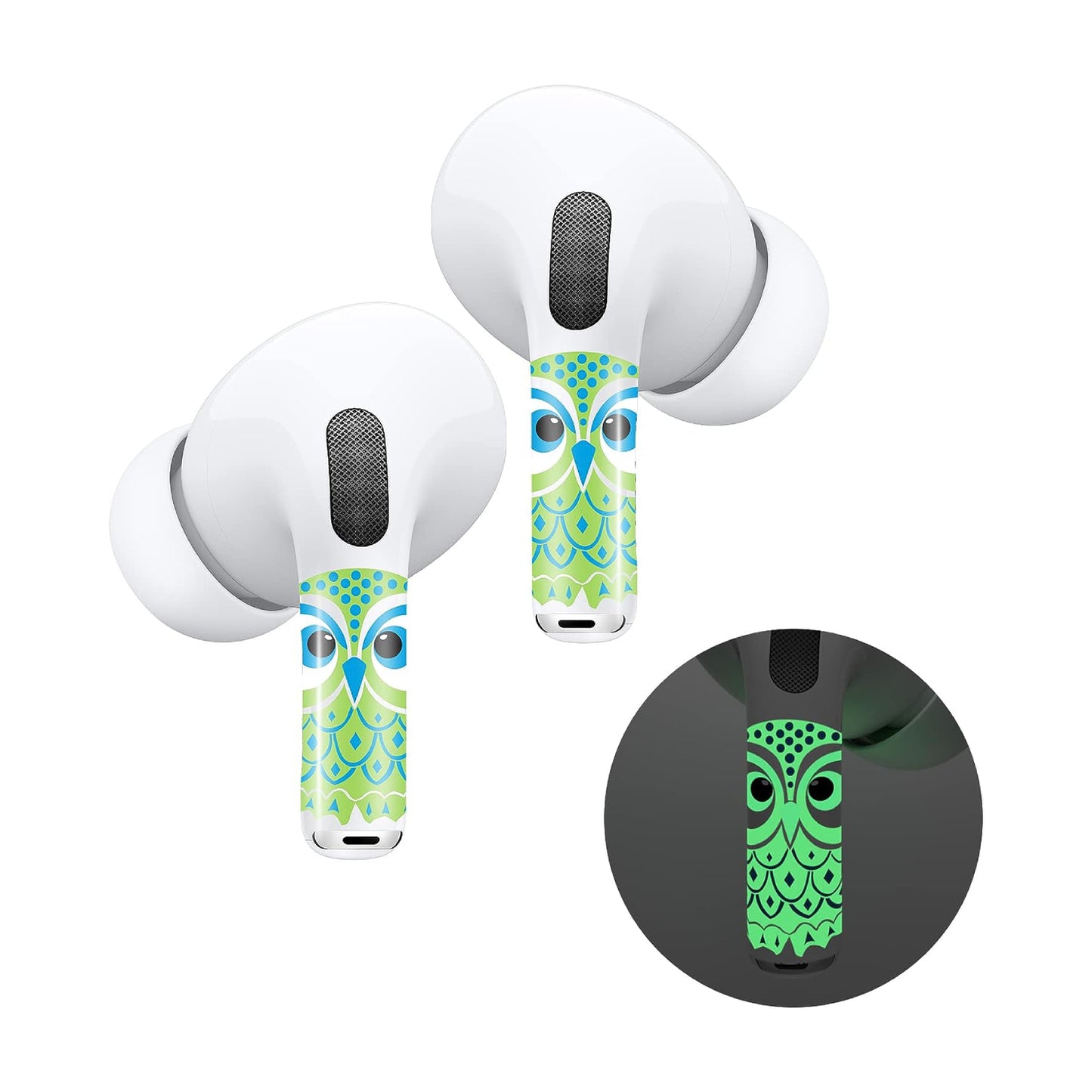 Funda ROCKMAX AirPods Pro/Pro (2.ª generación), diseño de búho resplandeciente