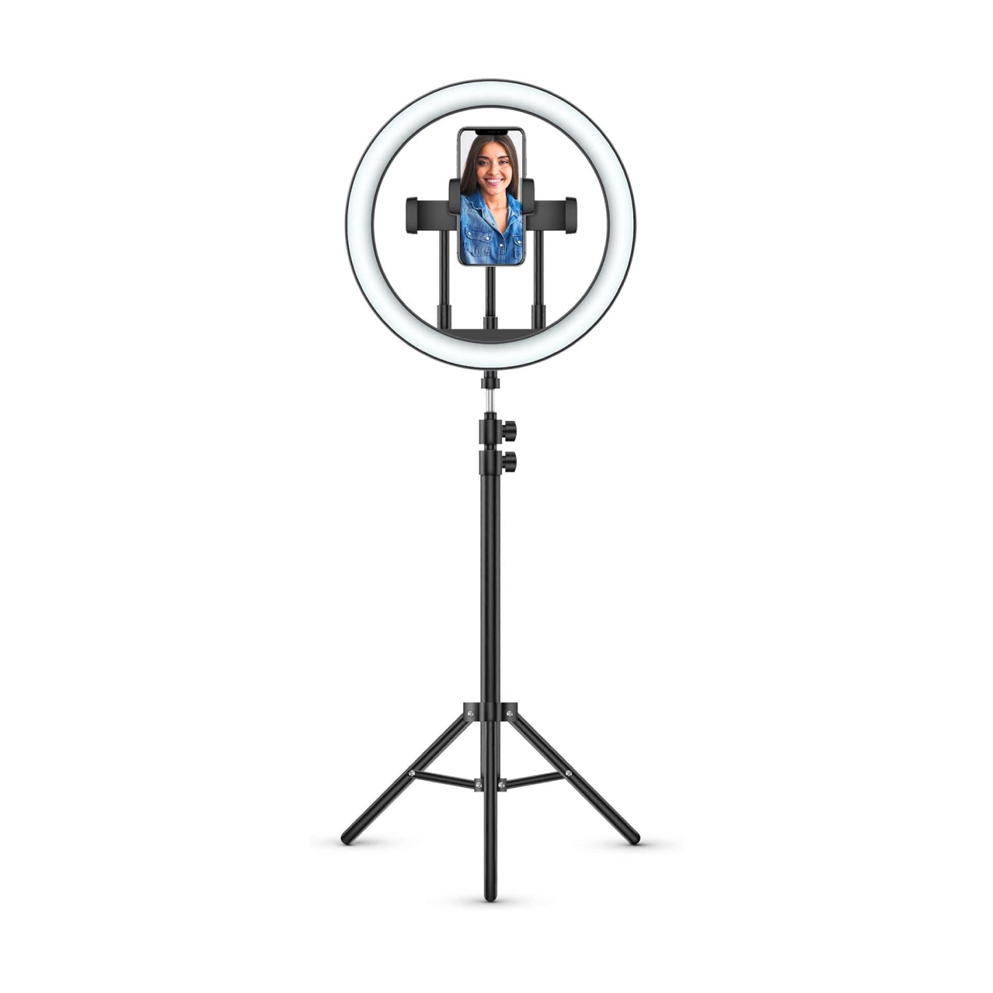 Strax Xqisit 14" Selfie Ring Light Phone Stand with Tripod - Black