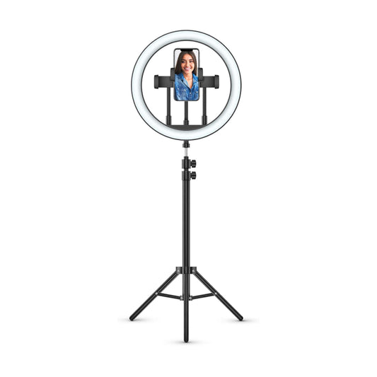 Strax Xqisit 14" Selfie Ring Light Phone Stand with Tripod - Black