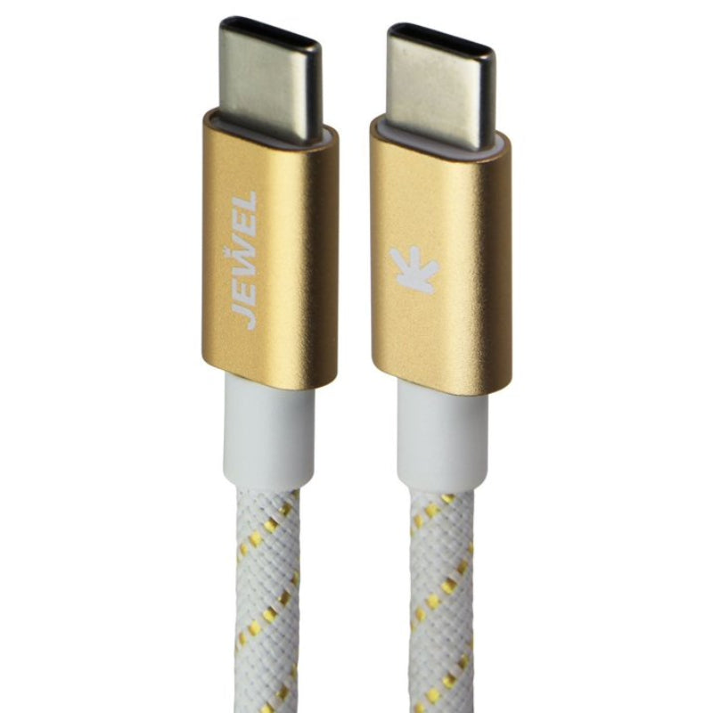 Cable de carga USB-C a USB-C de 10 pies Jewel - Dorado/blanco