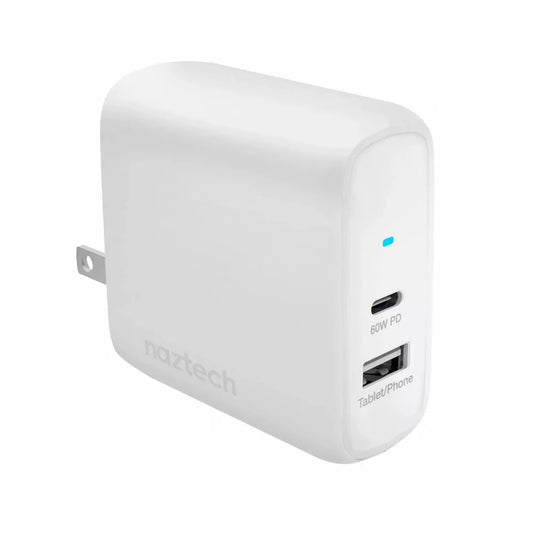 Naztech SpeedMax68 68W USB-C PD/USB GaN Laptop Wall Charger - White