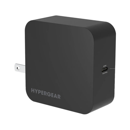 Cargador de pared para computadora portátil HyperGear SpeedBoost 65 W USB-C PD con PPS, color negro