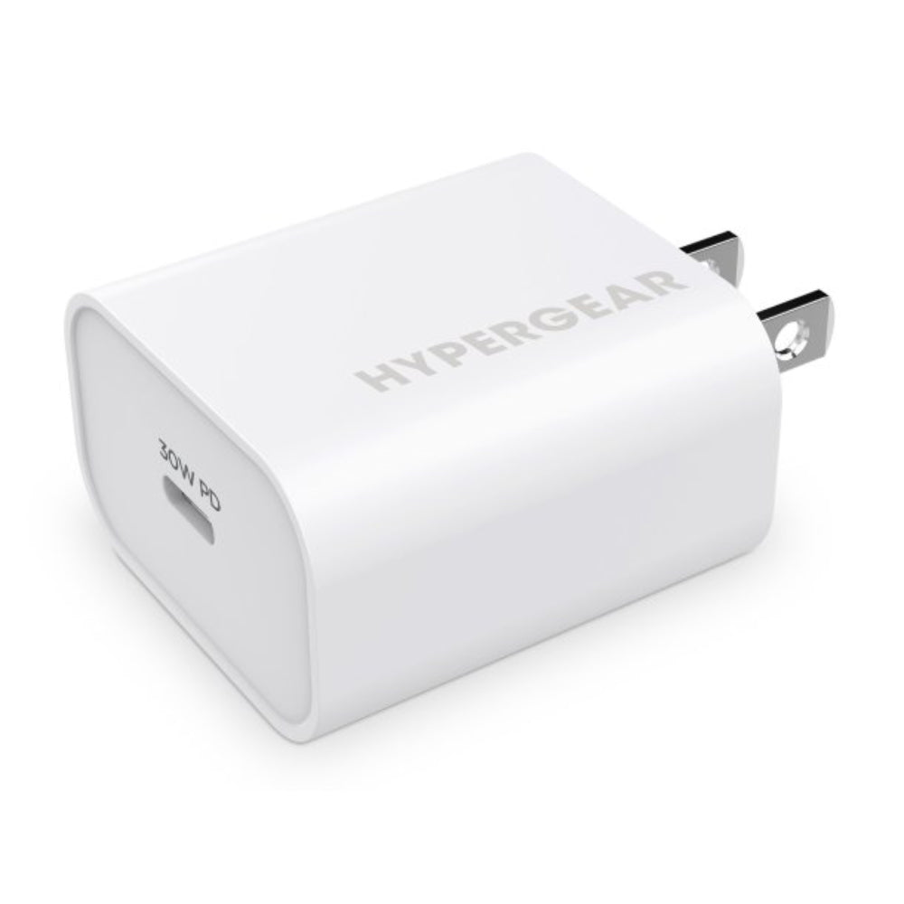 Cargador de pared rápido HyperGear USB-C PD de 30 W con PPS (blanco)