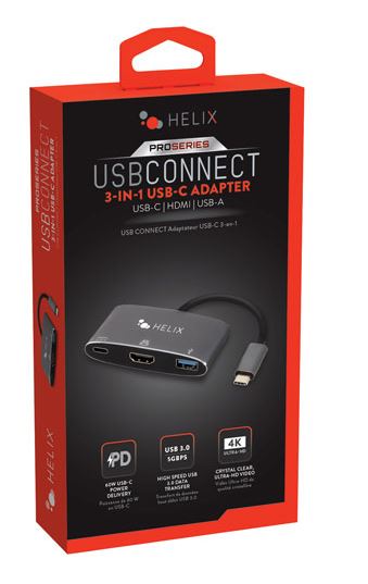 HELIX USB Connect Adapter Hub USB-C-USB-A,HDMI