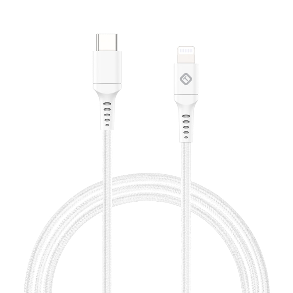 Tekya 10 ft USB-C to Lightning Braided Cable - White