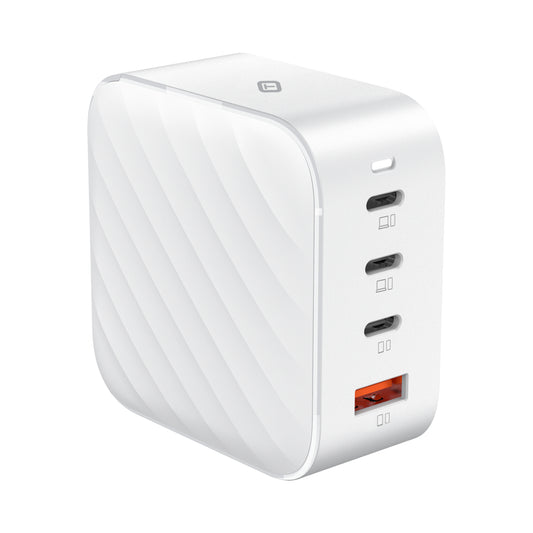 Cargador de pared multipuerto GaN de 120 W de Tekya, color blanco