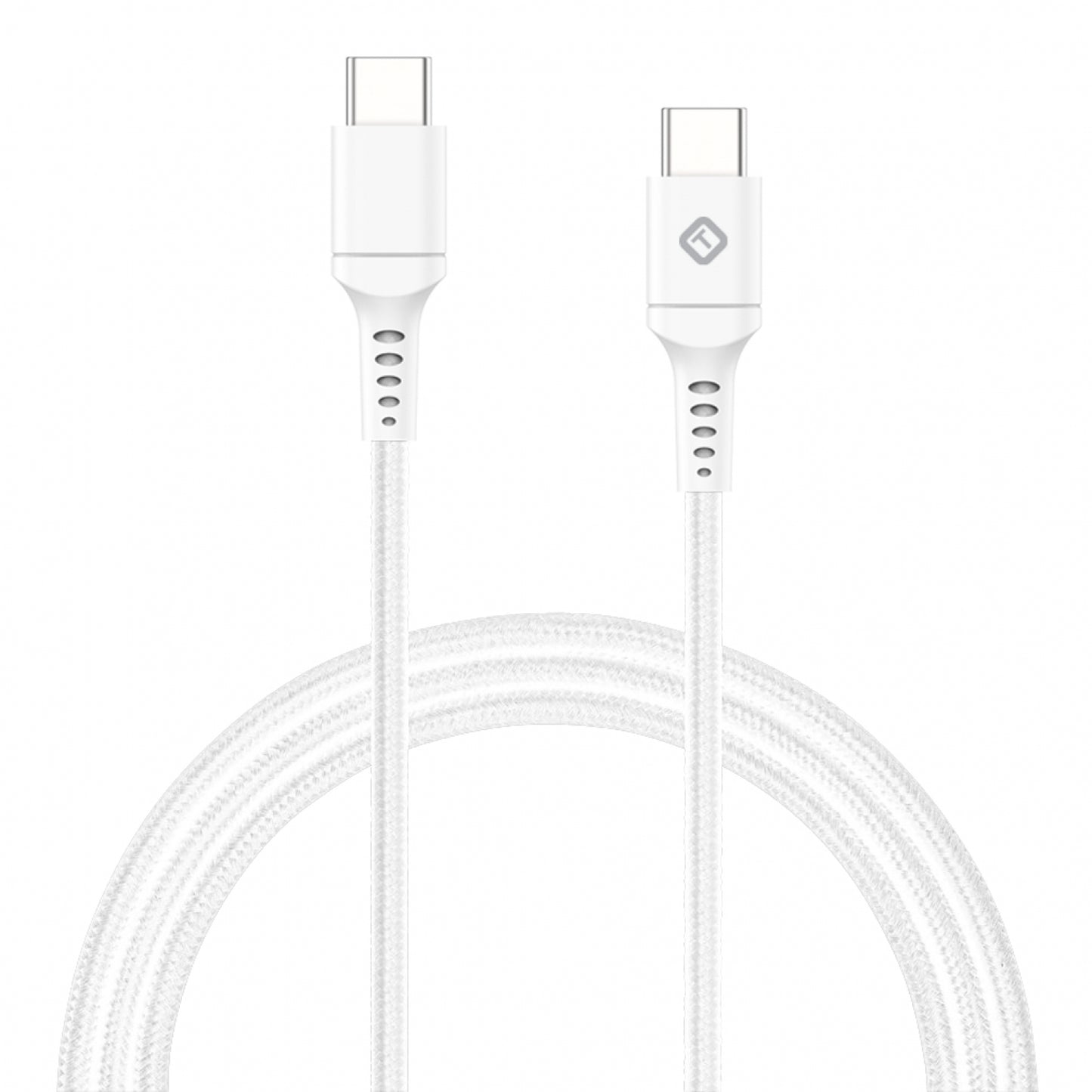 Tekya 10 ft USB-C to USB-C 3.0 Braided Cable - White