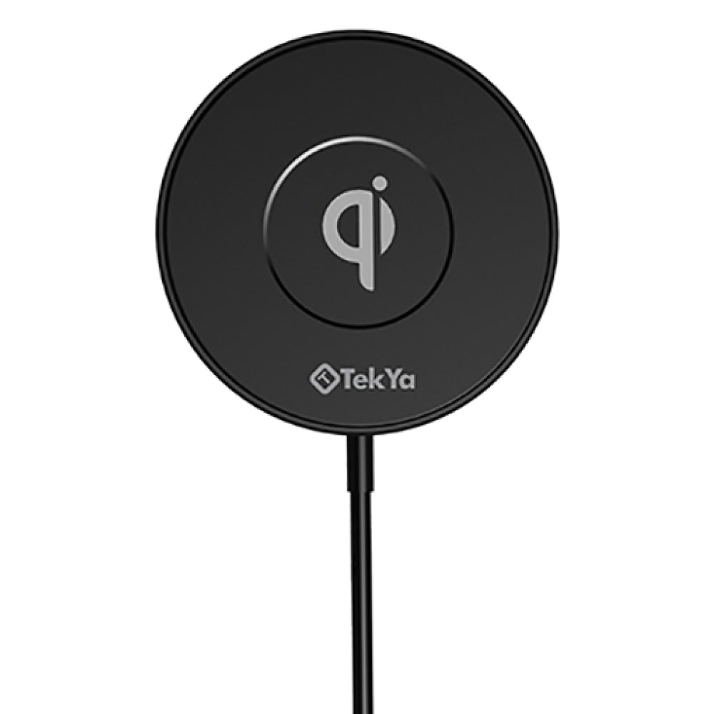 Base de carga inalámbrica Qi Tekya Qitek Spot 15W con succión magnética, color negro