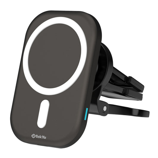 Tekya Qi Magmount 3-in-1 Magnetic Dash and Vent Mount with Wireless Charging - Black