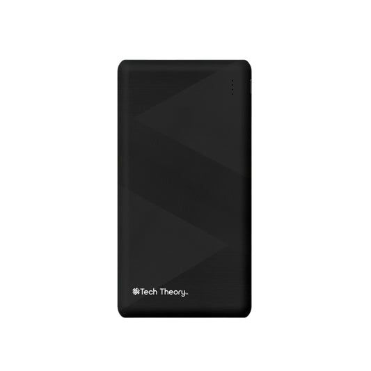 Banco de energía portátil con dos puertos USB PowerBoost 10000 mAh de Tech Theory, color negro