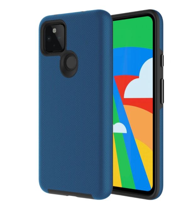 Estuche antigolpes de doble capa Axessorize PROTech con durabilidad de grado militar para Google Pixel 5 - Azul cobalto 