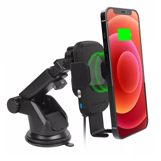 Naztech Smart Grip 15W Wireless Fast Charging Car Mount - Black