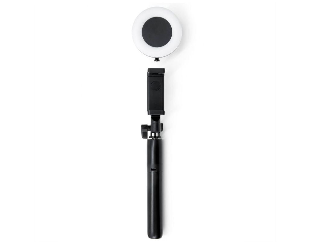 Trípode para selfies ReTrak con anillo de luz LED, color negro 