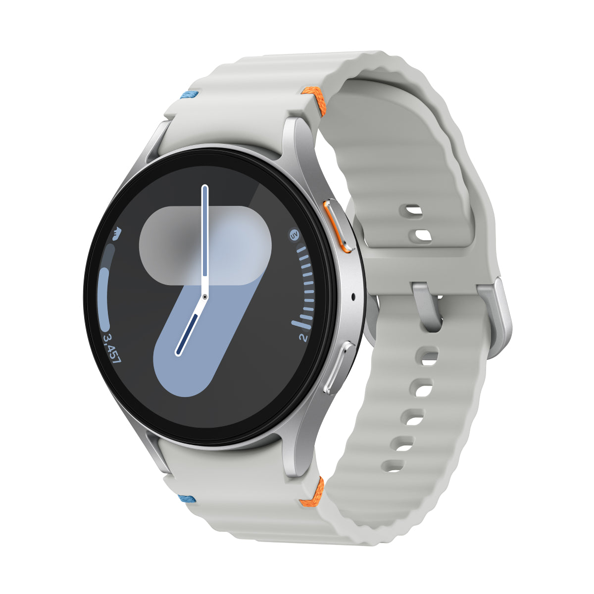 Reloj inteligente Samsung Galaxy Watch7 de 44 mm con caja de aluminio plateada y correa blanca - Bluetooth