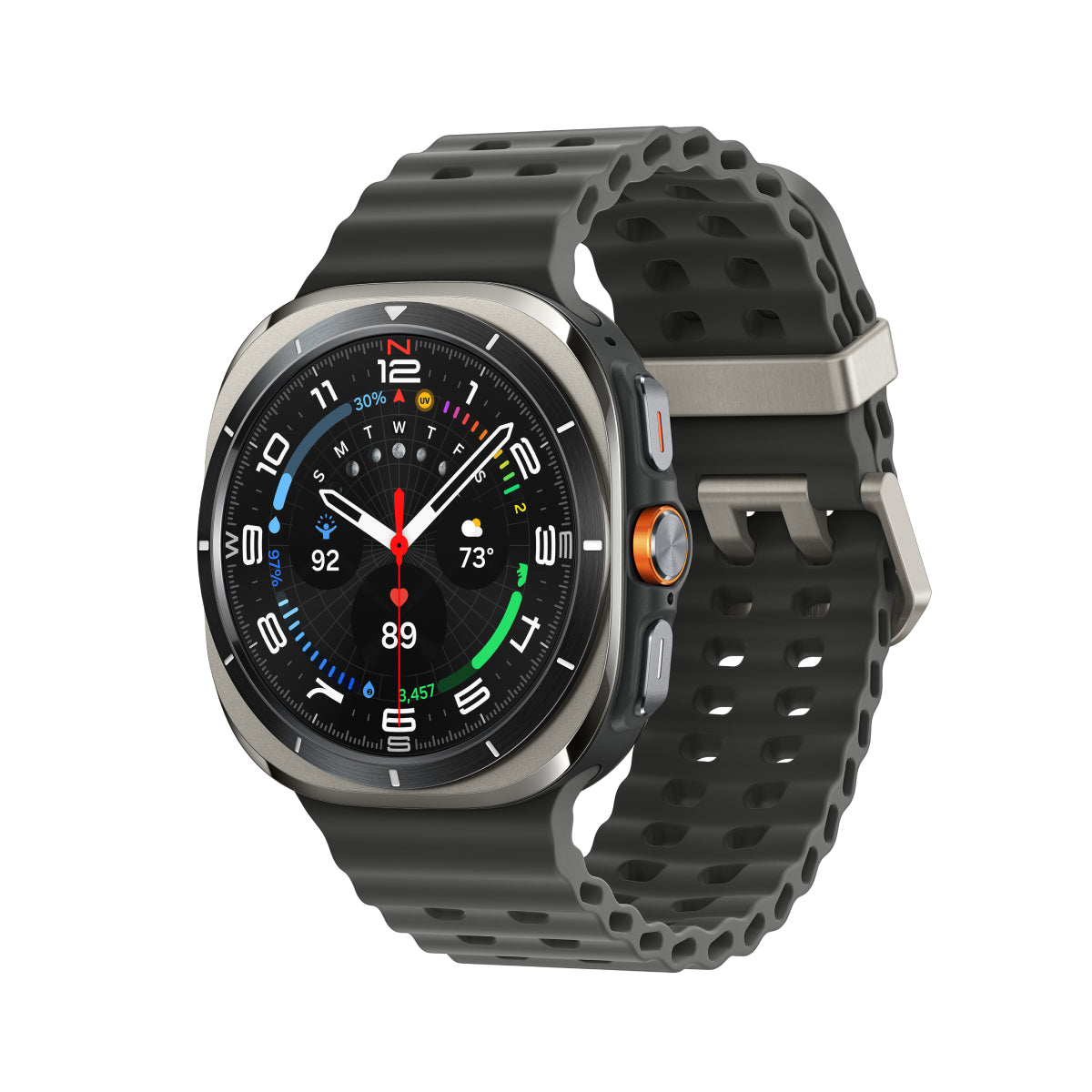 Reloj inteligente Samsung Galaxy Ultra Watch con caja de titanio color plata y correa gris - LTE