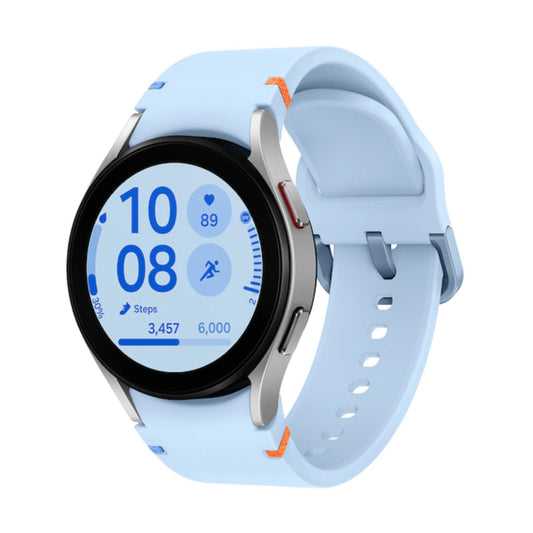 Samsung Galaxy Watch FE 40mm Silver Aluminum Case Smartwatch with Blue Sport Band - Bluetooth