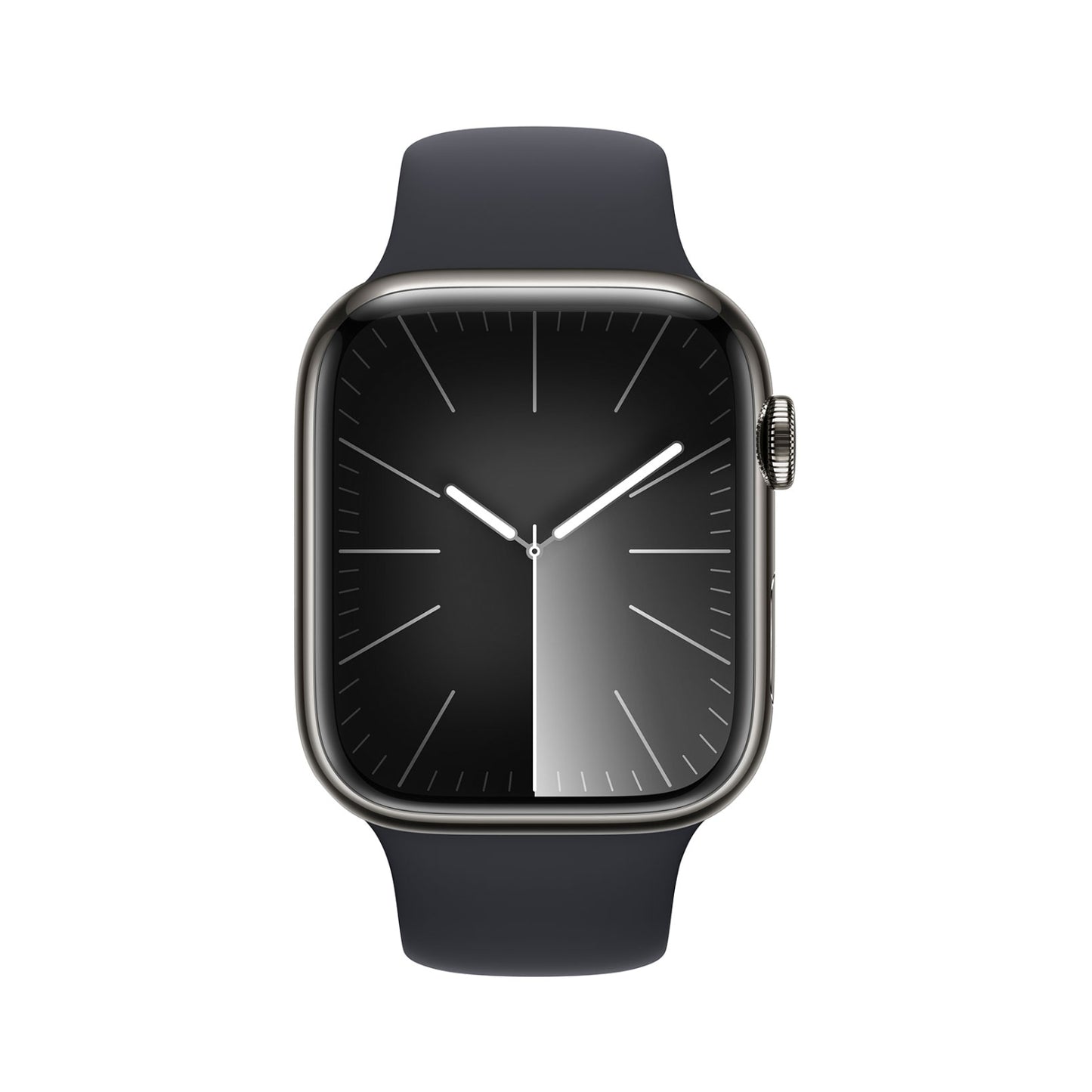 Apple Series 9 Unisex 41mm Graphite Stainless Steel Case Smartwatch with Sport Band - GPS + Cellular