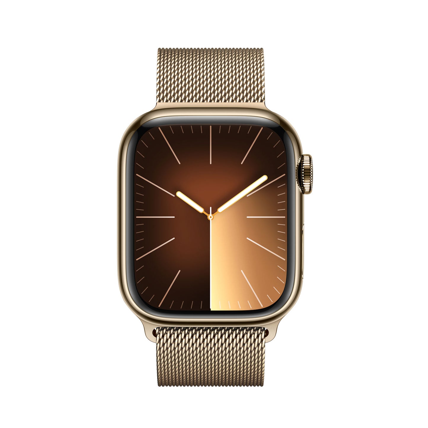 Apple Series 9 Unisex 45mm Gold Stainless Steel Case Smartwatch with Gold Milanese Loop - GPS + Cellular